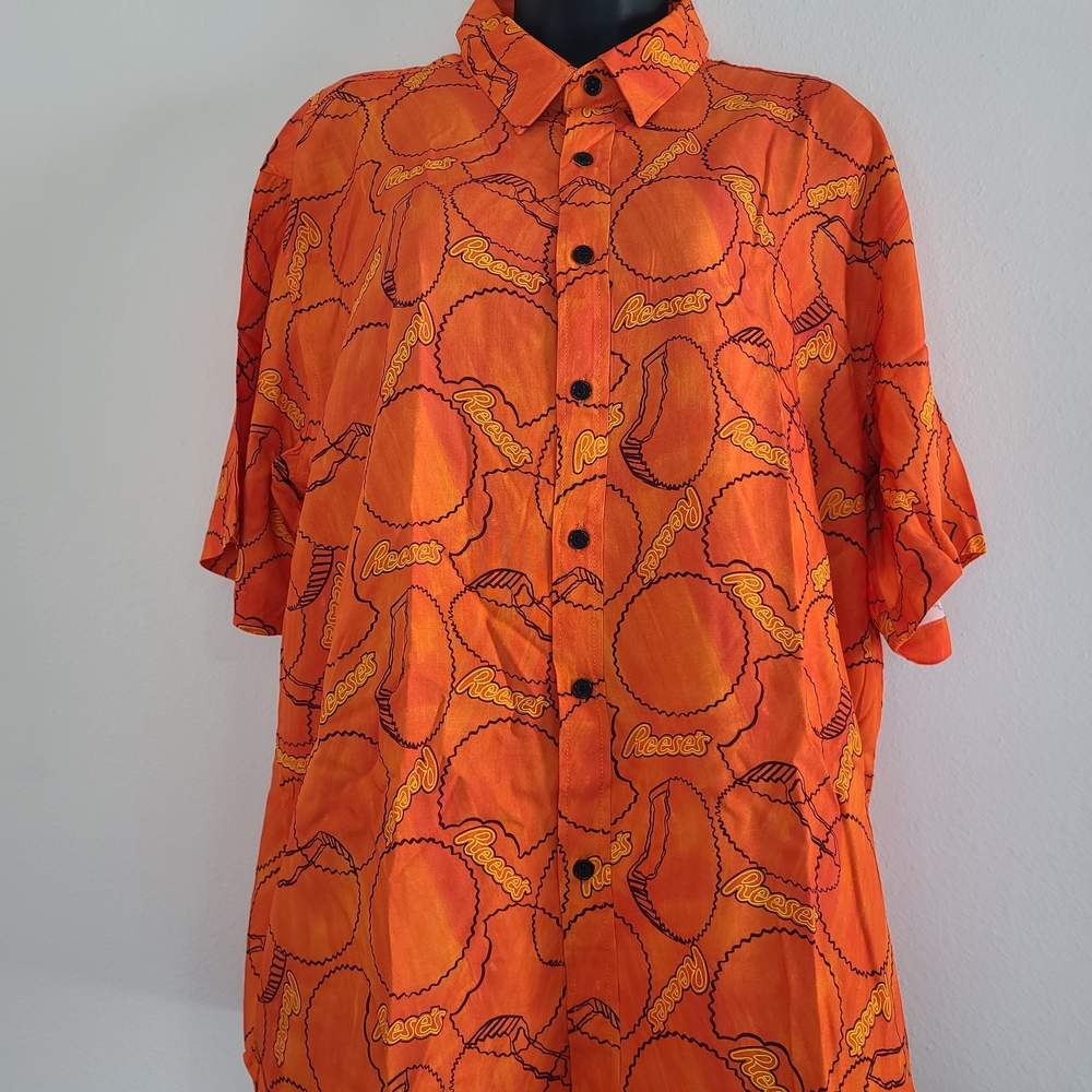 Orange Casual Button Down Shirt